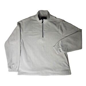 Saddlebred Men's Fleece Pullover Jacket Sz. M Quarter Zip Gray Beige